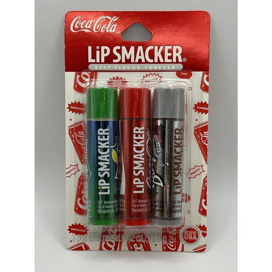 Lip Smackers 3 Pack Coca Cola, Barqs Root Beer & Sprite Brand New Sealed