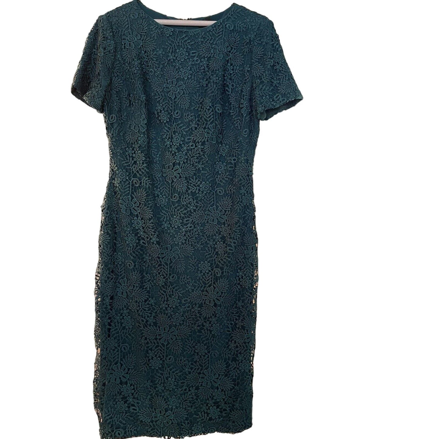 Lauren Ralph Lauren Woman Lattice Dress Size 8 Green/Blue