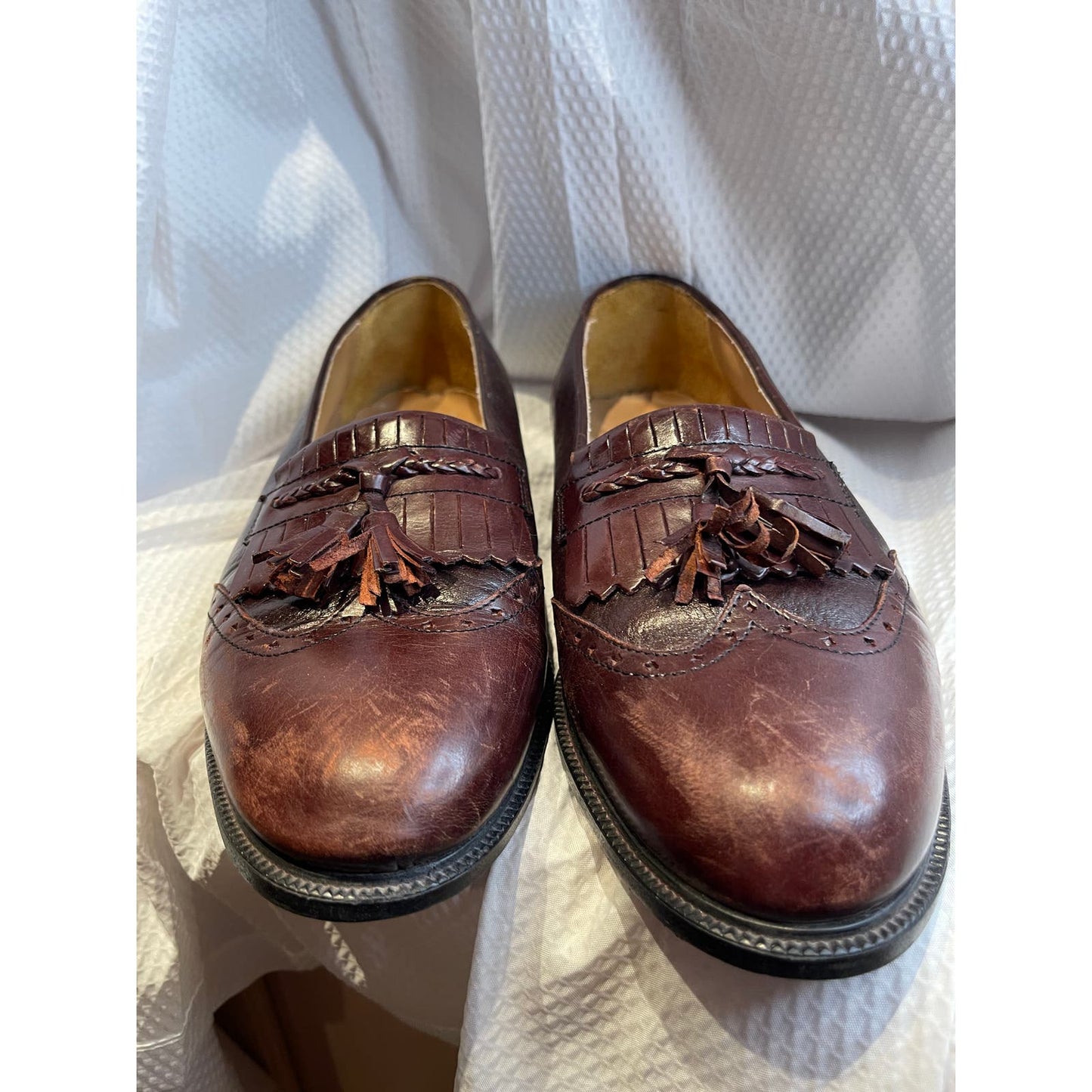 Stanley Blacker Brown Oxfords Men's Size 8.5 61606 Made in Italy