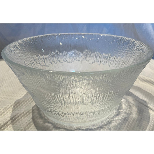 Littala Solaris Tapio Wirkkala Finland Textured Art Glass Serving Bowl - 9.5"