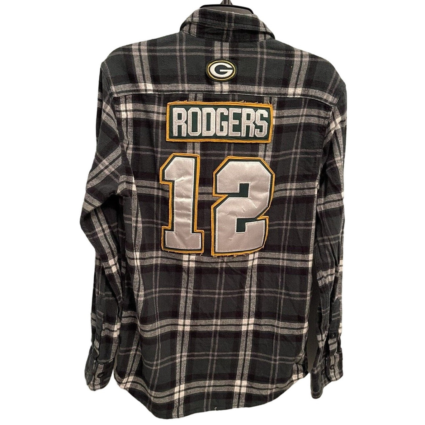 Aaron Rogers Green Bay Packers Flannel Button Down