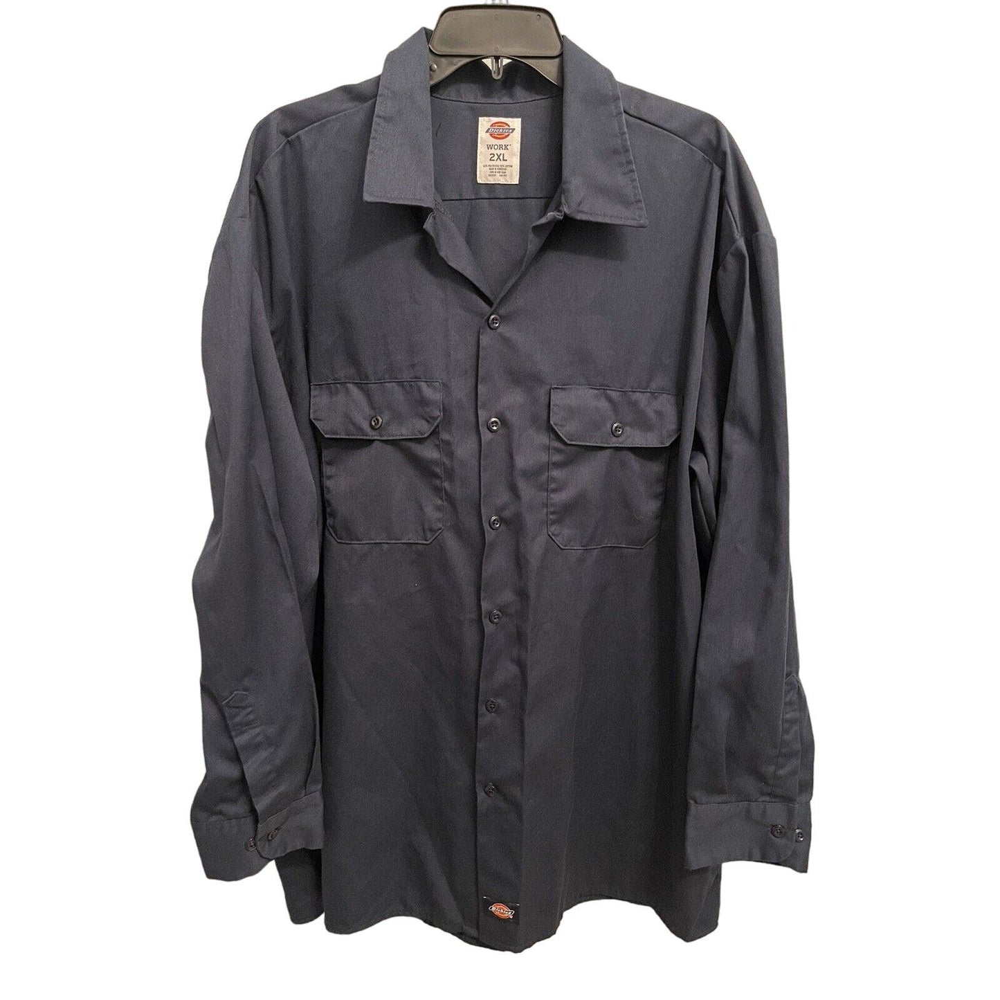 Durable Dickies 574 Men's Long Sleeve Work Shirt 2XL XXL Blue with Pockets