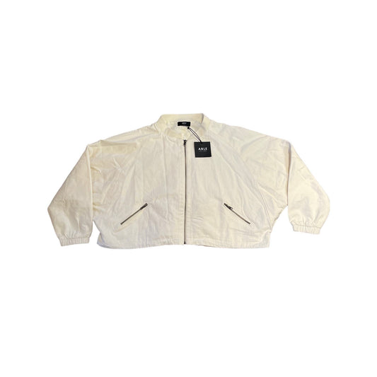 NWT ABLE Bourke Crop Bomber Jacket - Women's Size Large White/Ivory