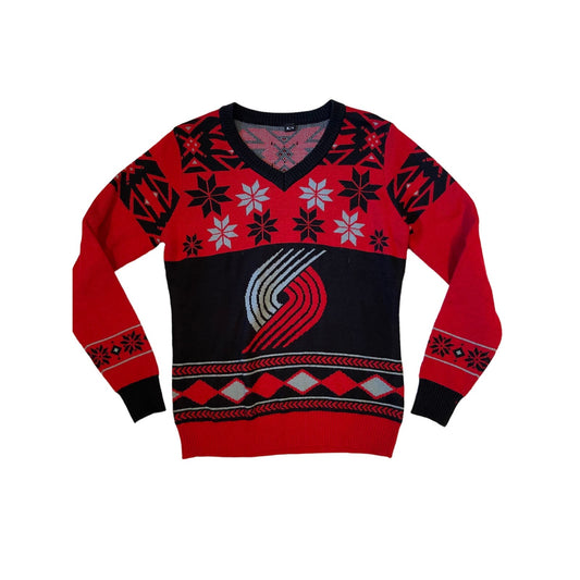 Portland Trail Blazers Ugly Christmas Sweater Men's Size Medium Tight Knit Logo