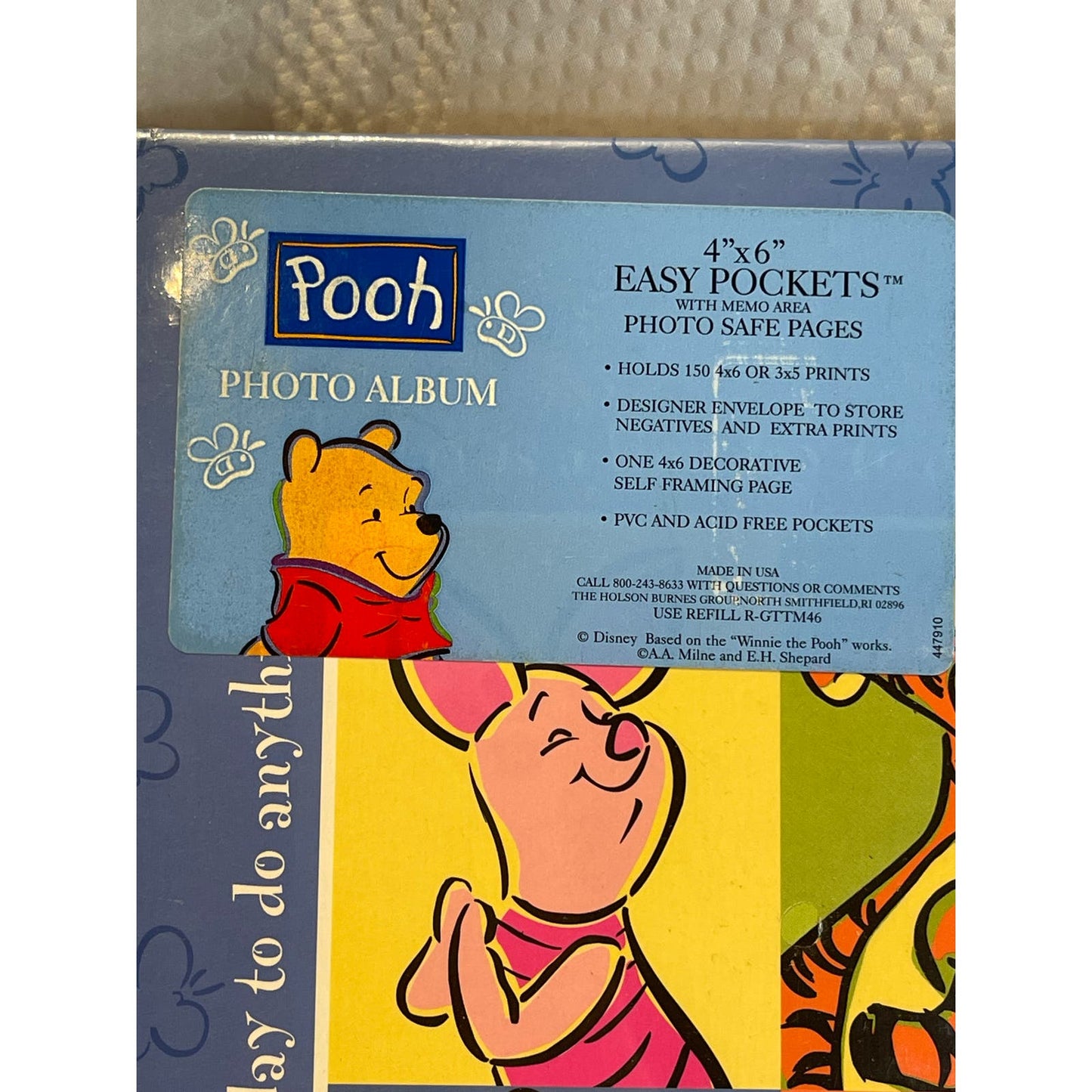 Vintage Winnie The Pooh Photo Picture Album 4x6 Easy Pockets with Memo Area NEW