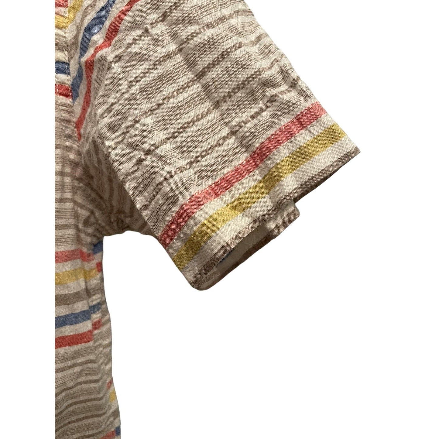 90s Vintage Tommy Hilfiger Men’s Medium Stripe Short Sleeve Button Up