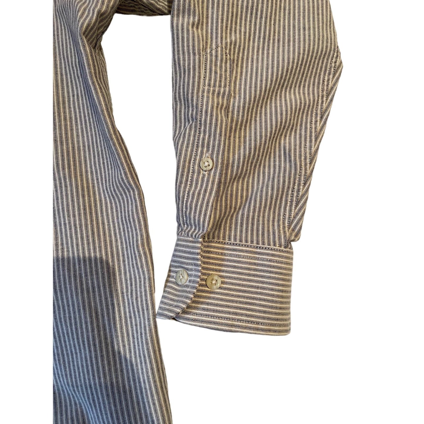 Vintage Croft & Barrow Wrinkle Resistant Mens Oxford Button Up Sz 18 1/2 Striped