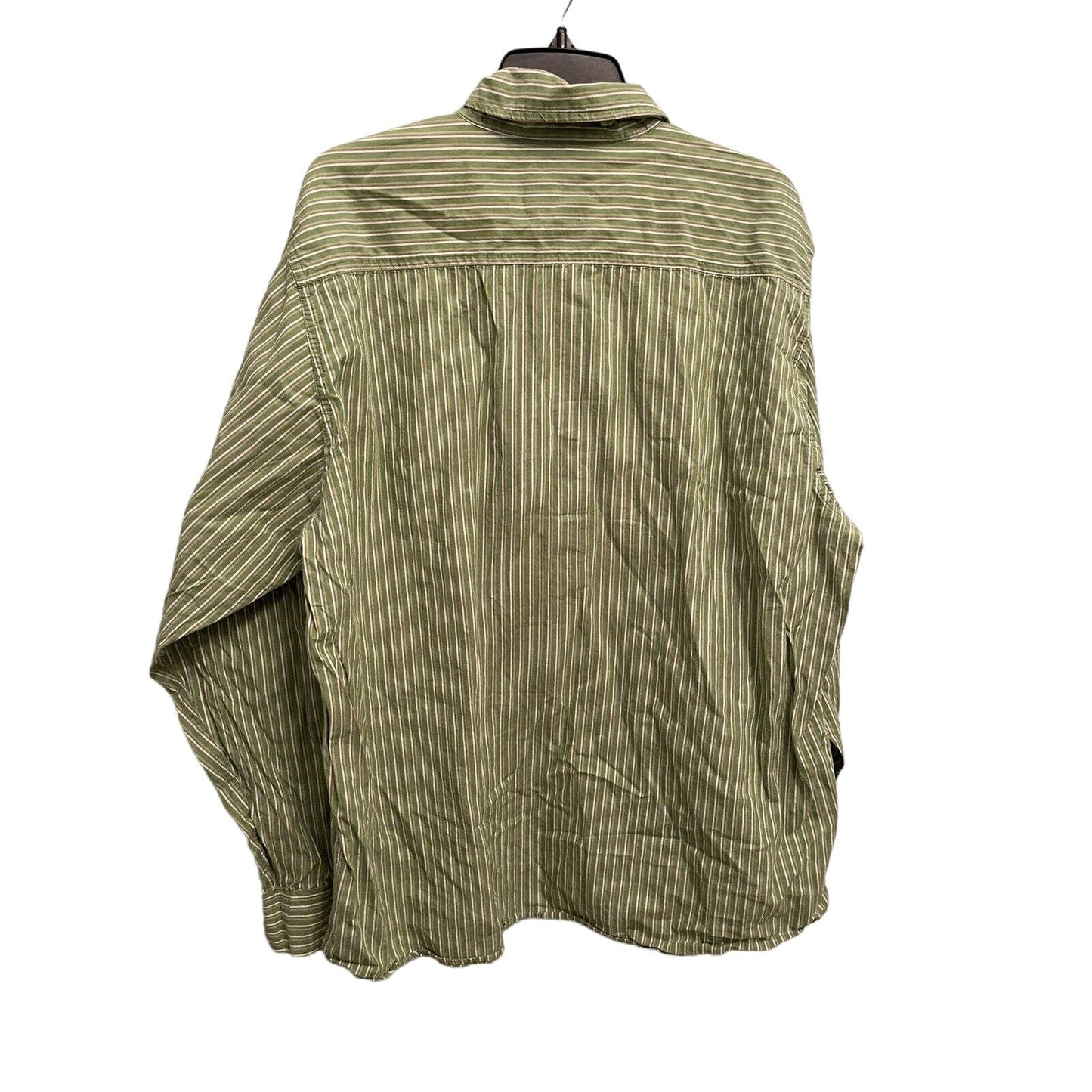 Wrangler Mens Shirt 2XL Green Regular Striped Long Sleeve Button Up 90’s