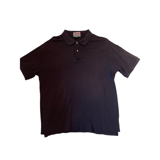 Vintage 90s Studio Chesterfield 100% Cotton Black Polo Shirt Men's Size Large