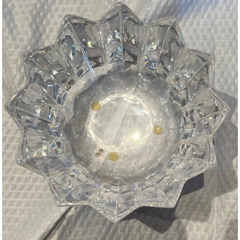 Orrefors Sweden Crystal Bowl - Crown Design - 5" Diameter - Vintage