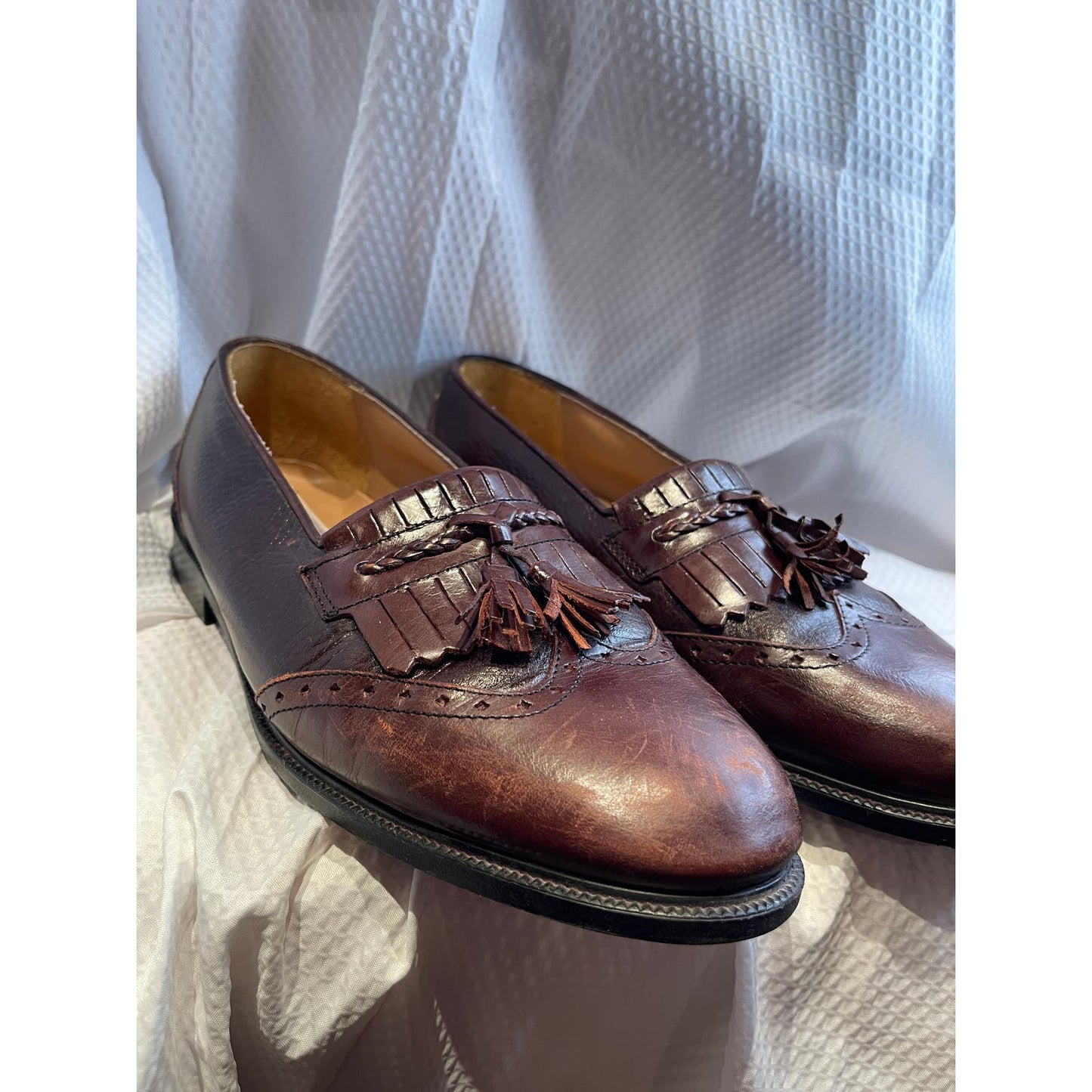 Stanley Blacker Brown Oxfords Men's Size 8.5 61606 Made in Italy
