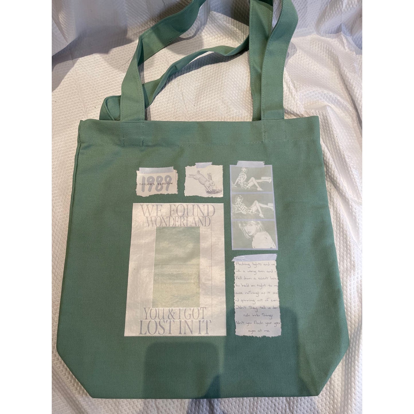 Taylor Swift Green We Found Wonderland Tote Bag 1989 Official Merchandise