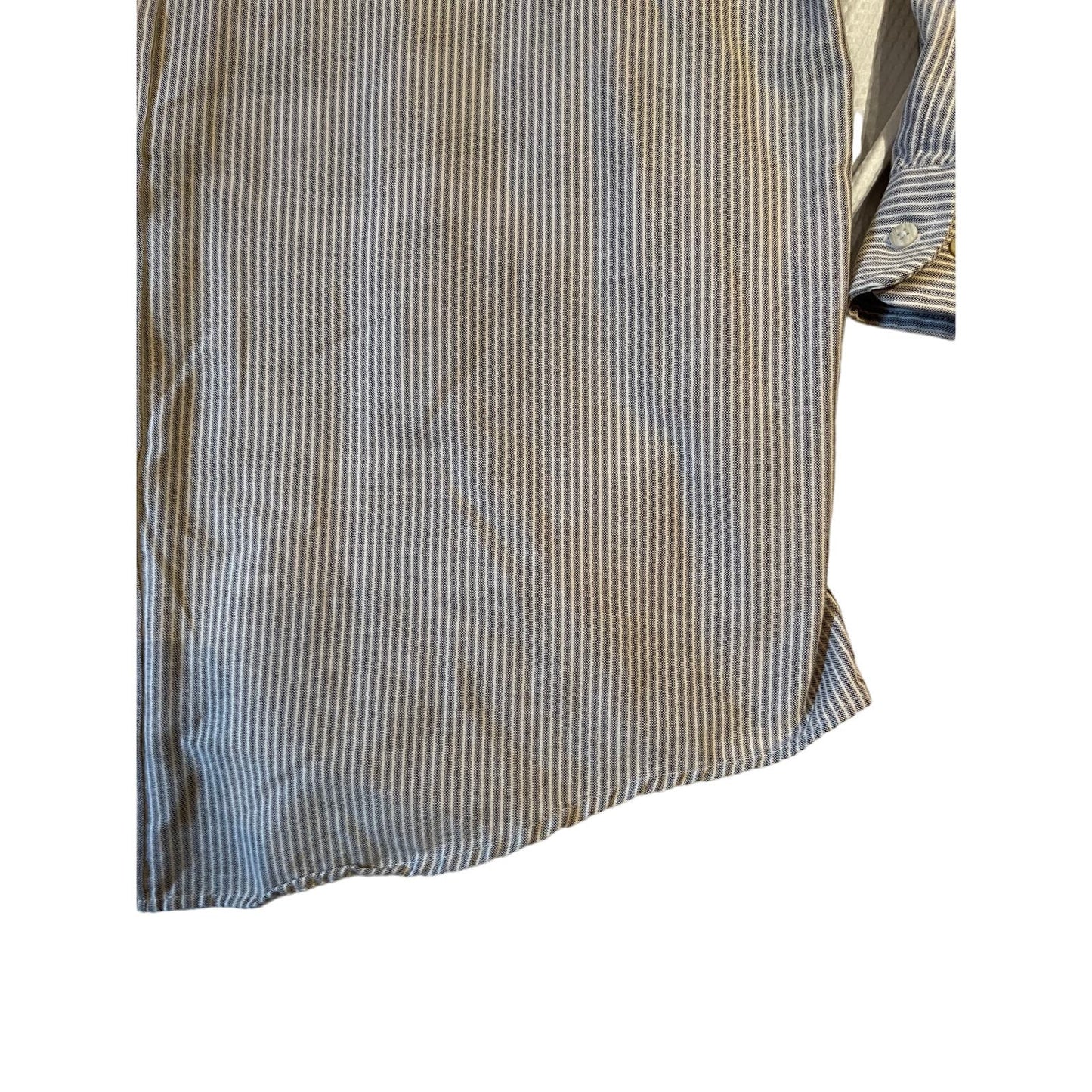 Vintage Croft & Barrow Wrinkle Resistant Mens Oxford Button Up Sz 18 1/2 Striped