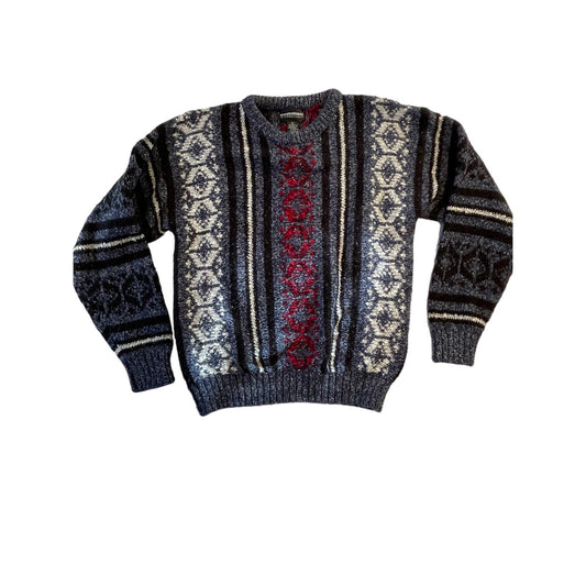 Vintage 80's Expressions International Men's Large Cotton & Wool Blend Sweater