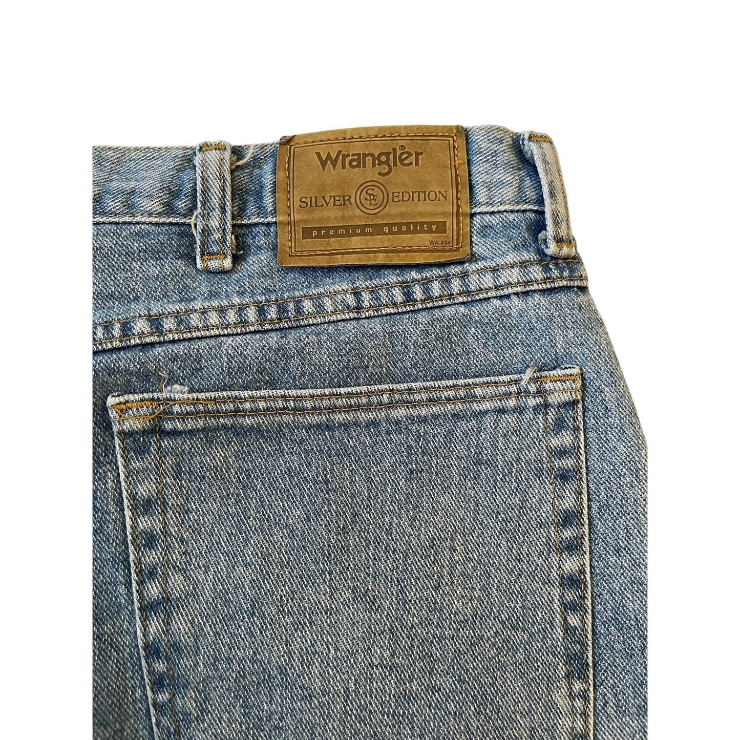 Vintage Wrangler Silver Edition Size 38R Men's Blue Denim Jean Shorts Y2K