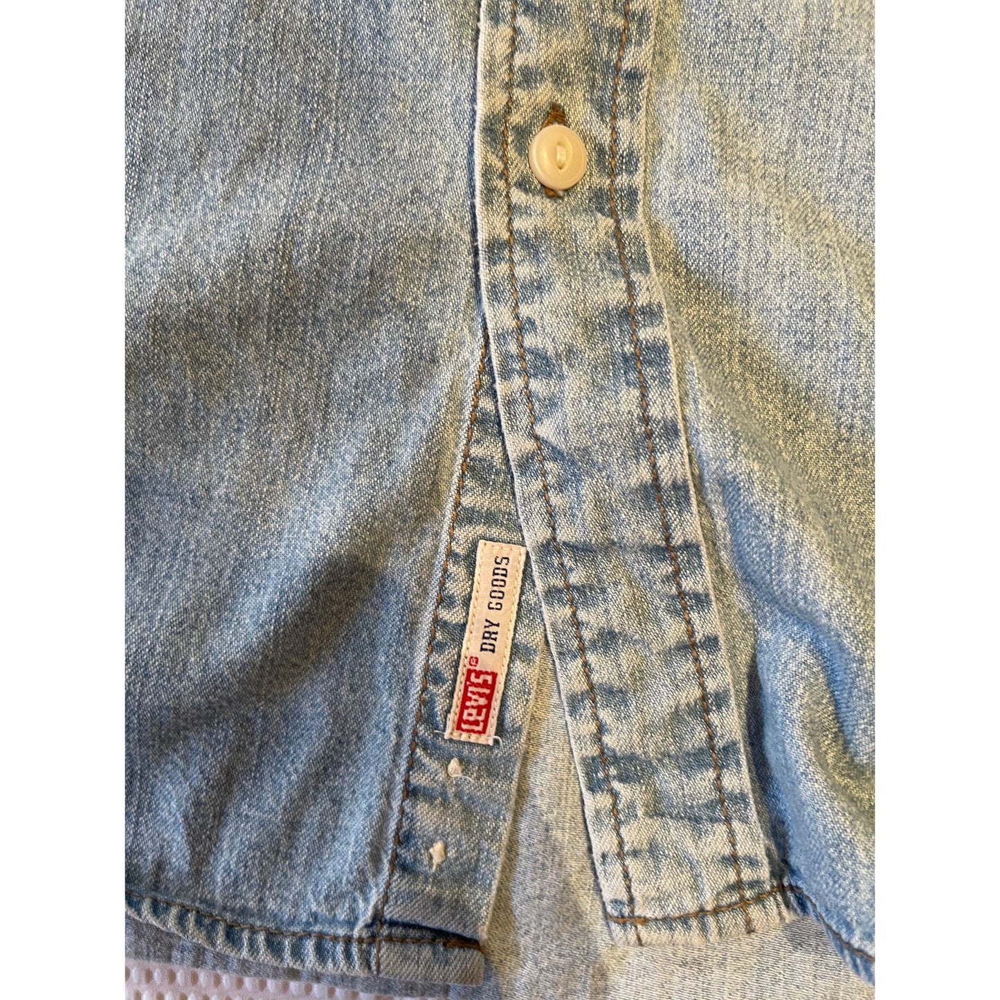 Levi's Dry Goods Vintage 90's Men's XL 100% Cotton Blue Button Down Shirt