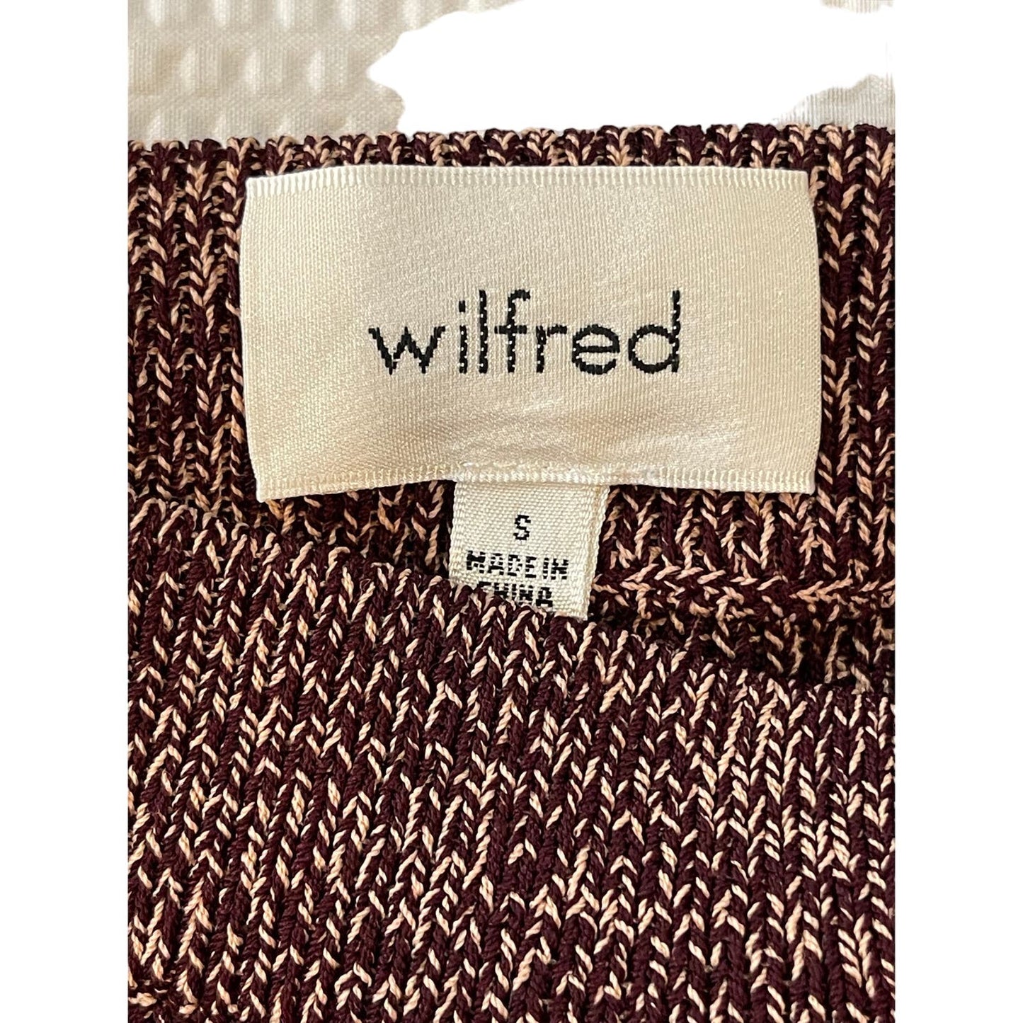 Wilfred Heavy Knit Maroon and Beige Skirt Women's Size Small