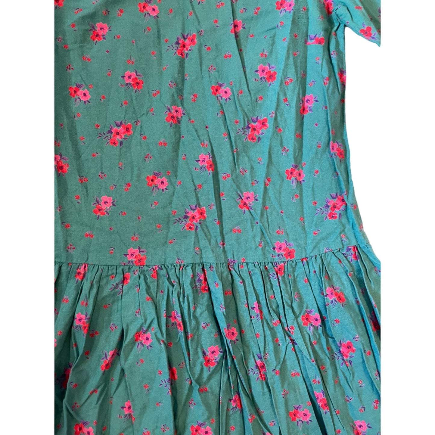 Jane Schaffhausen for Belle France Vintage Green Prairie Dress Size Small