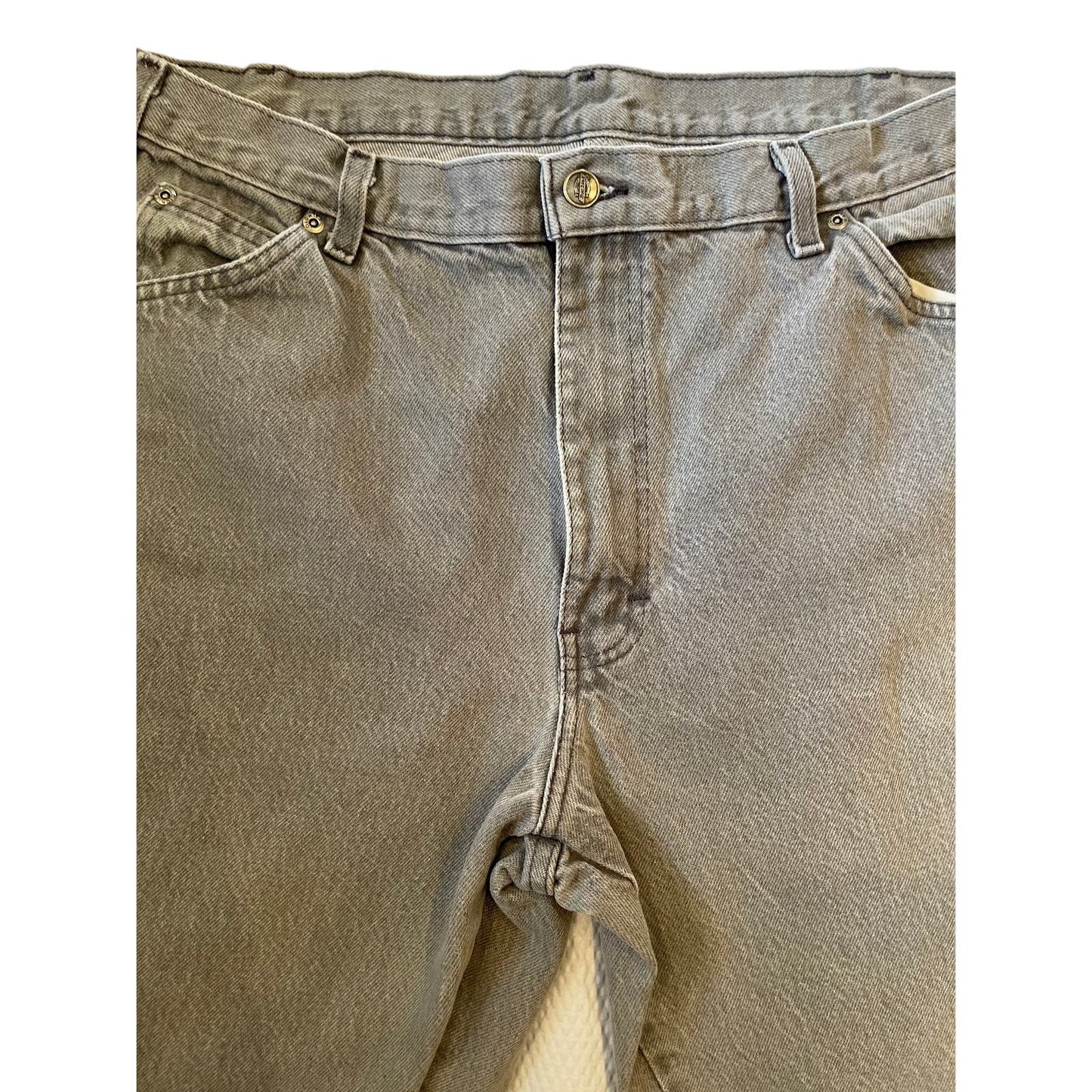 Vintage Dickies Men's Gray Denim Jeans Size 40/30 Y2K