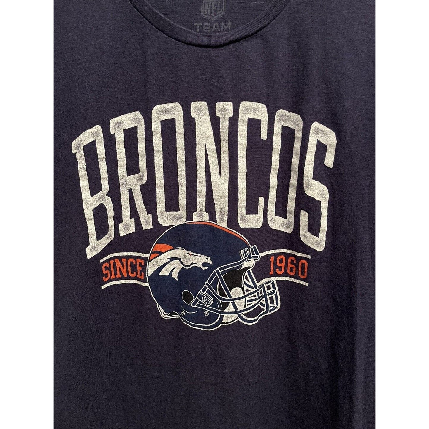 Denver Broncos Shirt Nike Tee Logo Short Sleeve Cotton Black Mens Large