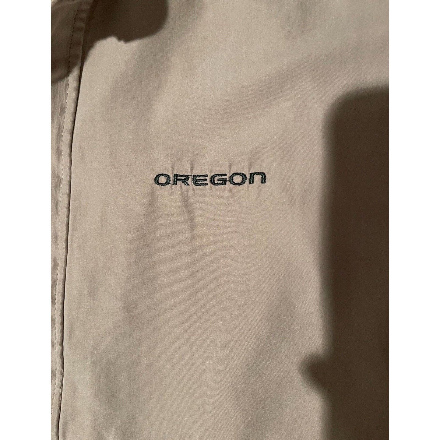 Monterey Club Oregon Ducks Mens Large Khaki Quarter Zip Short Sleeve Golf Jacket