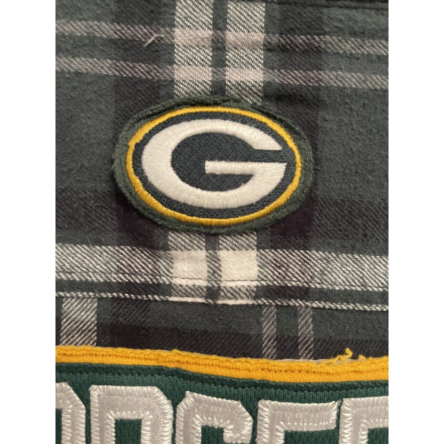 Aaron Rogers Green Bay Packers Flannel Button Down