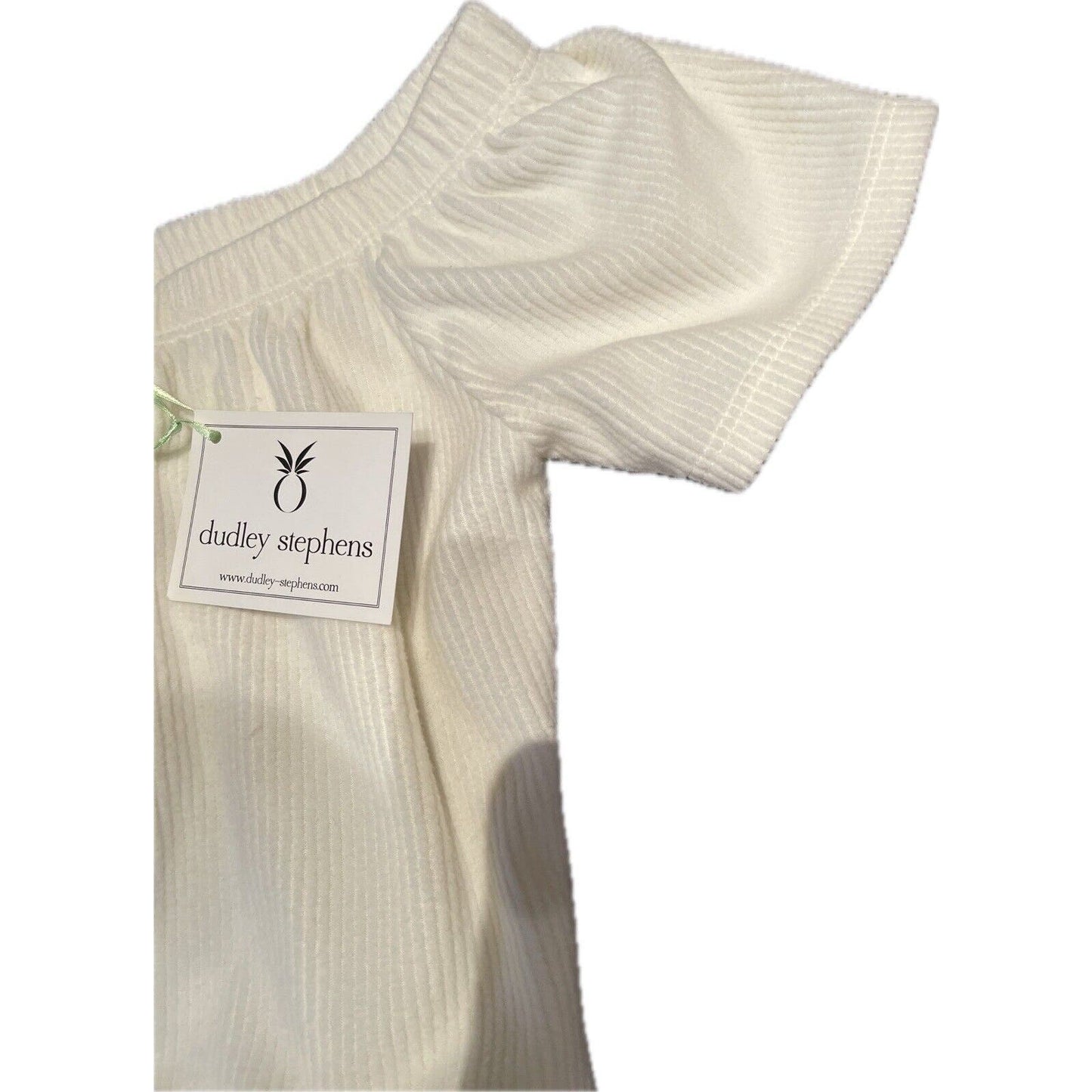 NWT Dudley Stephens Sidney Summer Dress Ribbed Fleece White Size Medium (6-8)