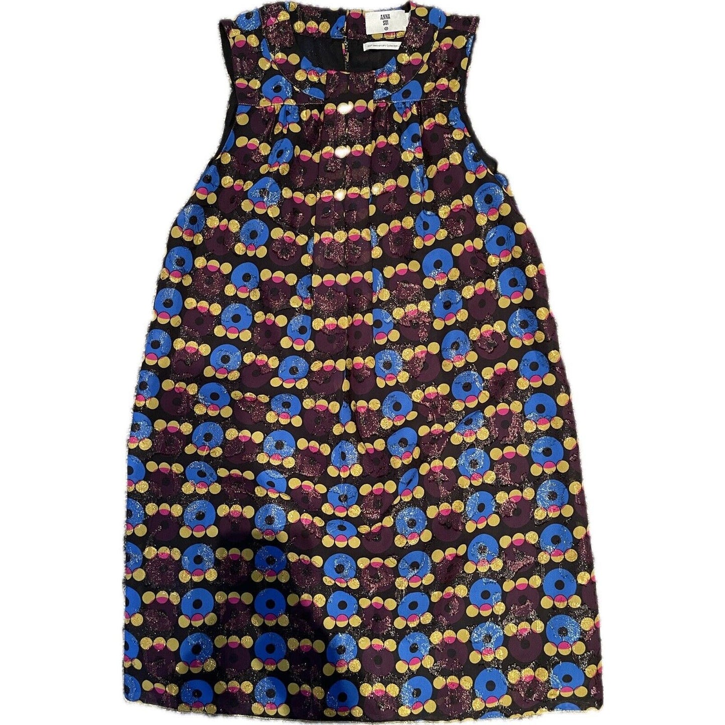 Anna Sui x Target Multicolor Metallic Mod Sleeveless Dress Size XS