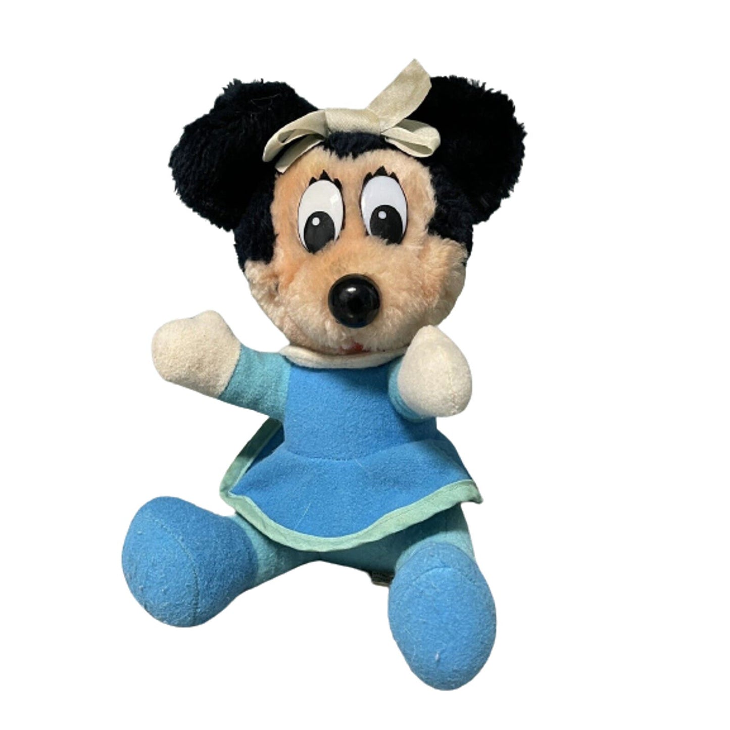 DISNEY Vintage Mickey's Christmas Carol Plush Doll Minnie Mouse Blue Dress 14