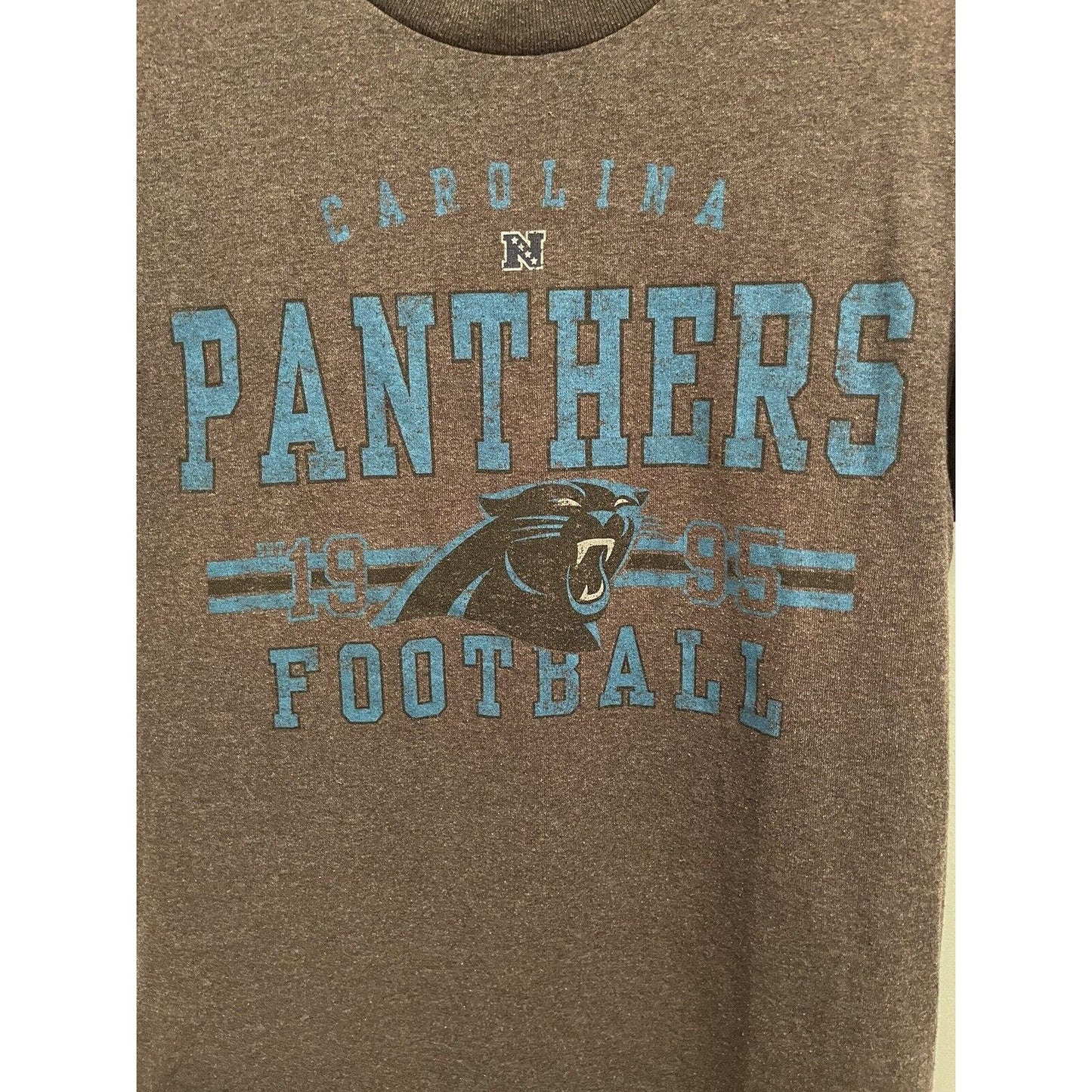 Carolina Panthers Shirt Men S Dark Gray Blue NFL Team Football Tee Short Sleeve