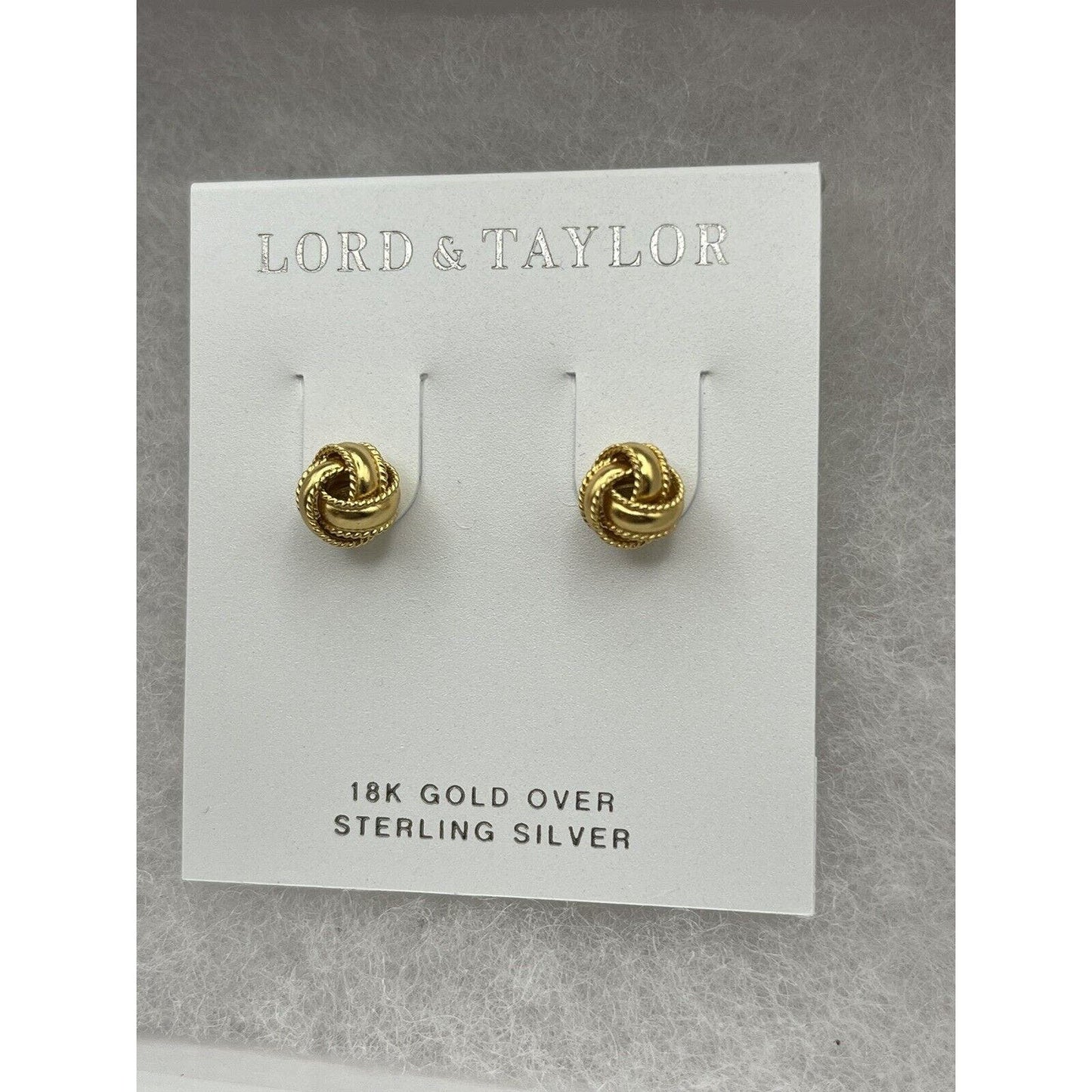 18K Gold Over Sterling Silver Stud Earrings By Lord & Taylor Brand New Tags $70