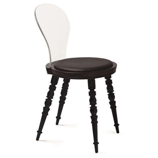 NIB Stilnovo Johan Side Chair - Black & Acrylic - Padded - MCM Modern