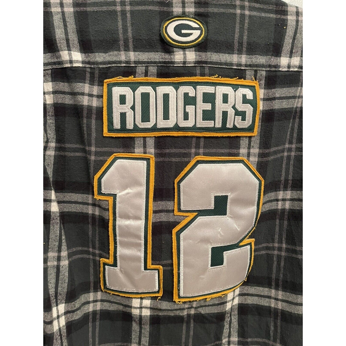 Aaron Rogers Green Bay Packers Flannel Button Down