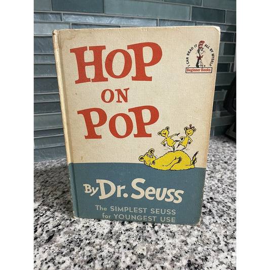 1963 Vintage "Hop On Pop" by Dr. Seuss - Hardcover Book Club Edition - Classic