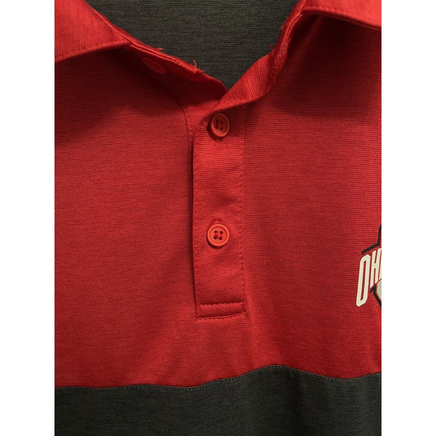 Men's Ohio State Polo Shirt - Size XL - Red & Gray - Collegiate