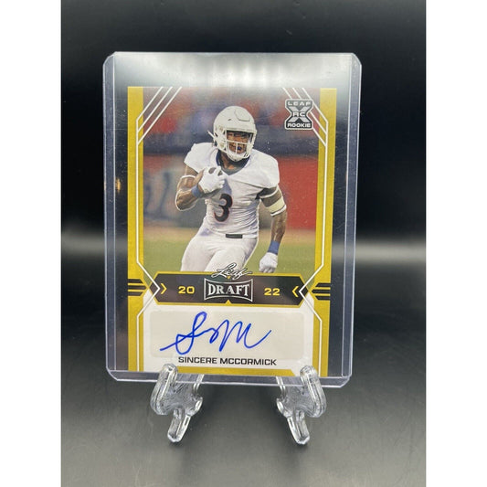 2022 Leaf Draft Sincere McCormick RC Auto BA-SM2 Raiders Yellow Parallel