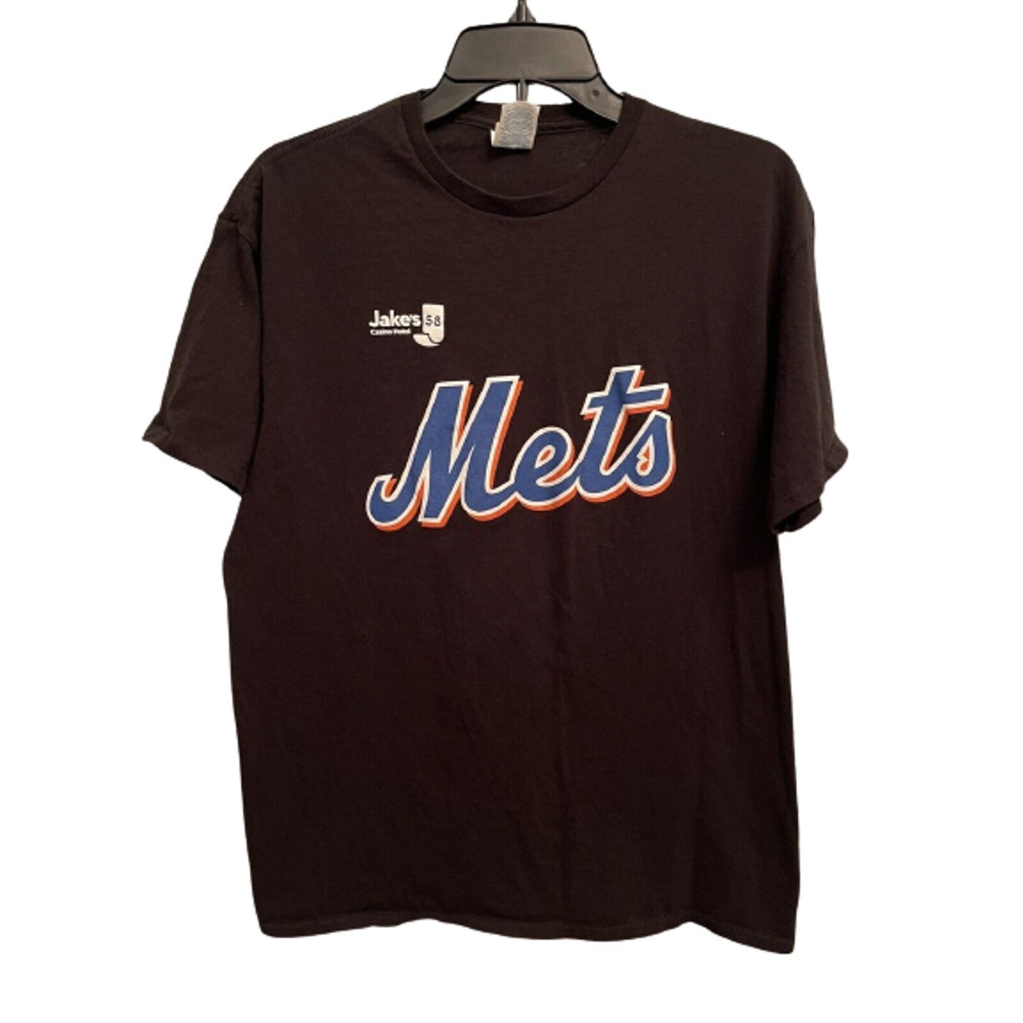 New York Mets Max Scherzer #21 Men's Large T-Shirt Jersey - Black with Blue Logo