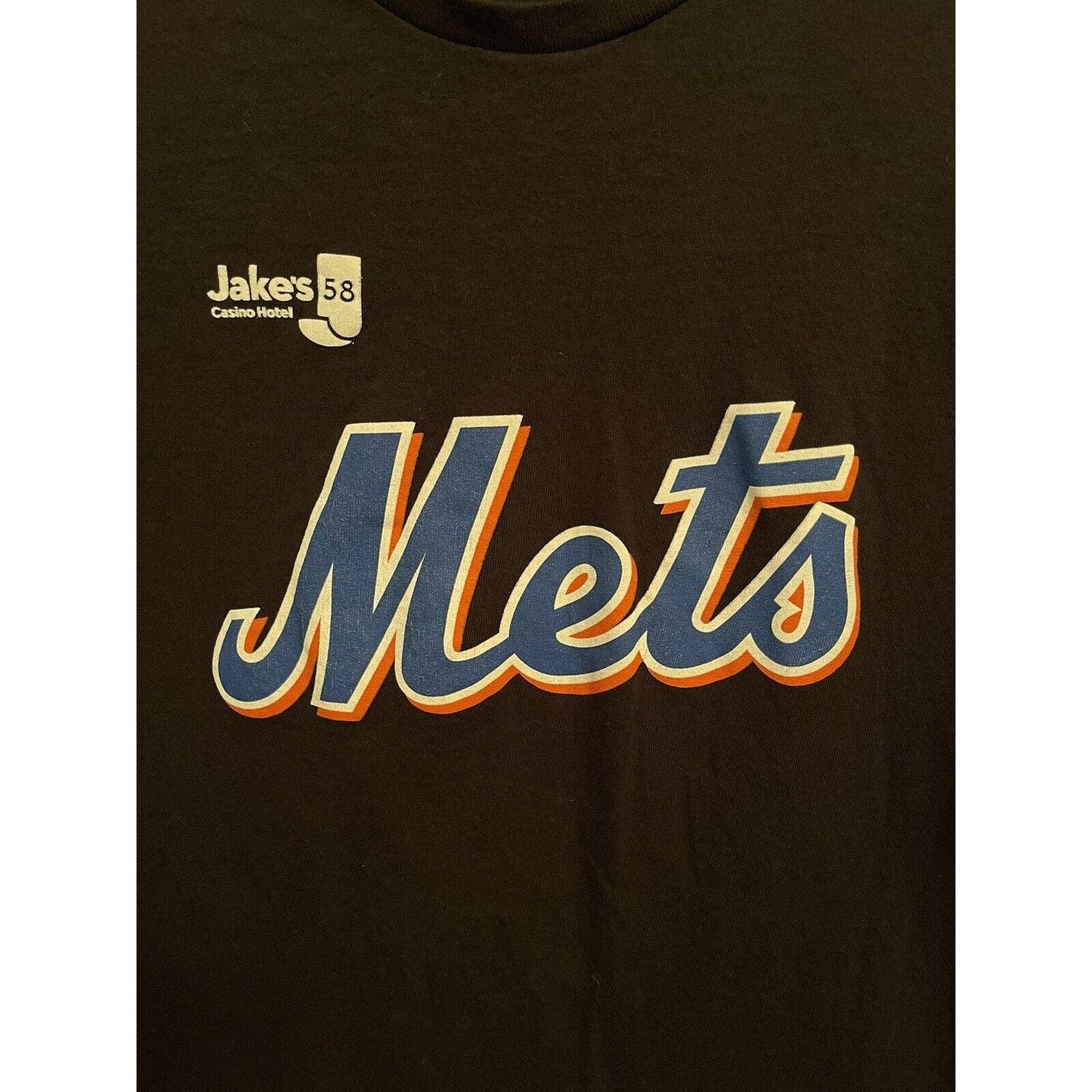 New York Mets Max Scherzer #21 Men's Large T-Shirt Jersey - Black with Blue Logo