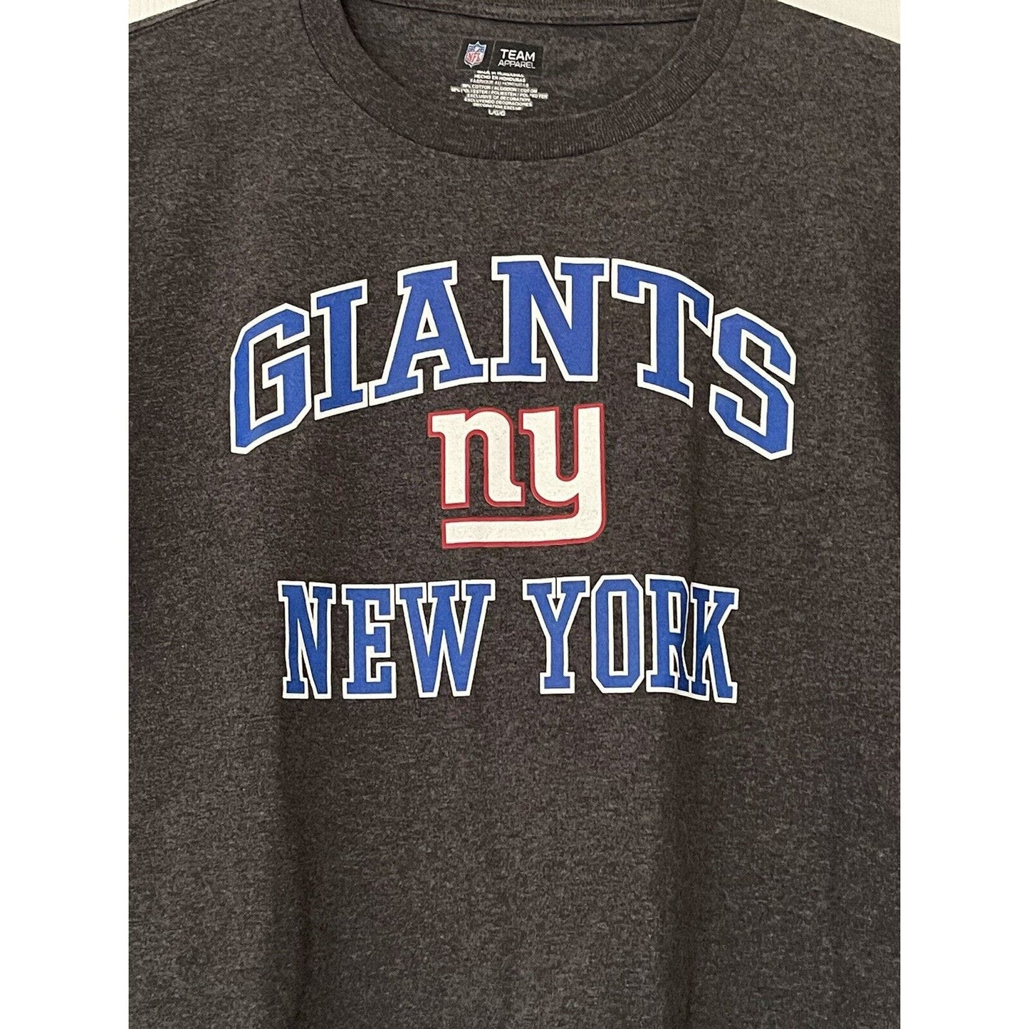 NFL Team Apparel New York Giants Gray T-Shirt, Men’s Size Large