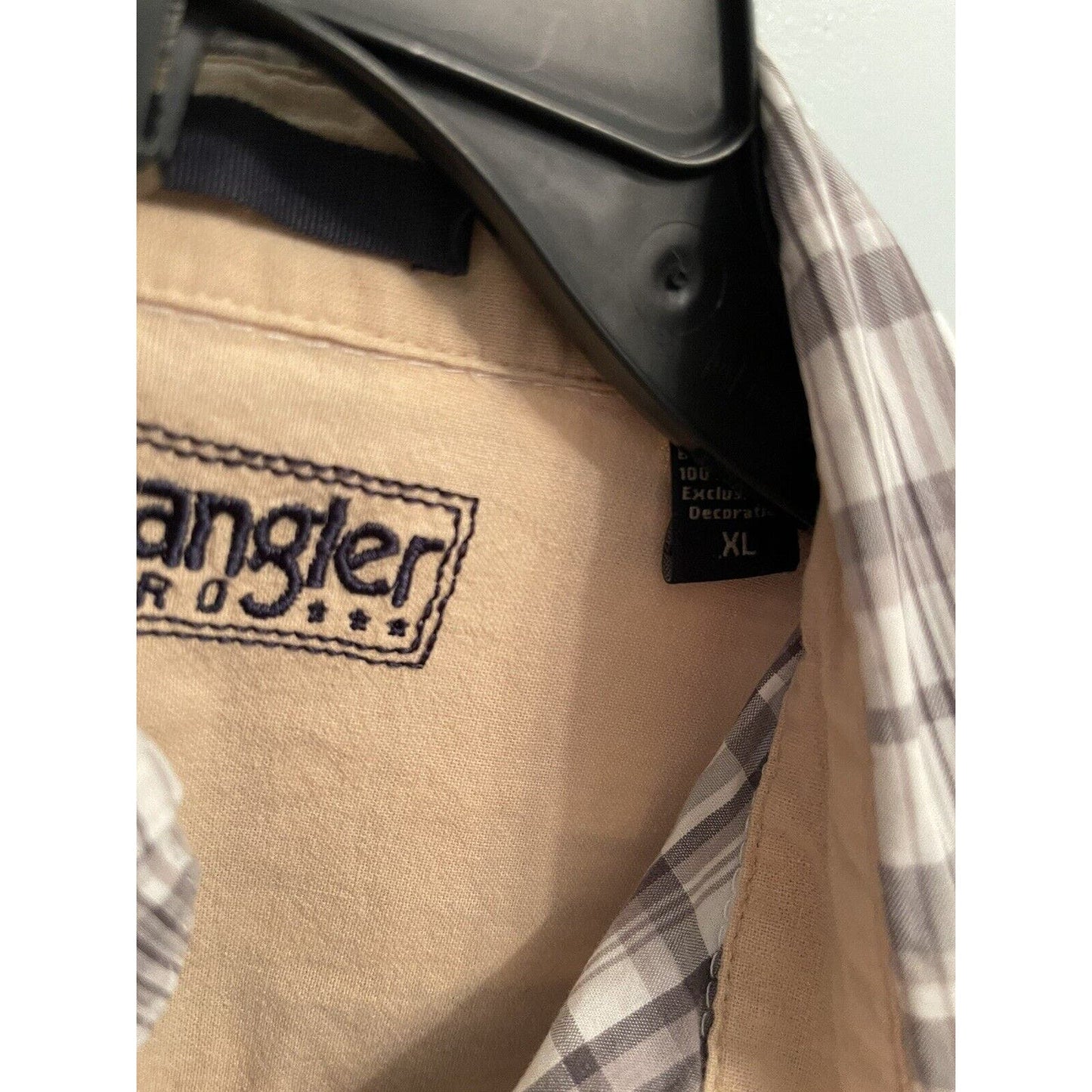 Wrangler Hero Men's XL Button Up Short Sleeve Plaid Collared Shirt