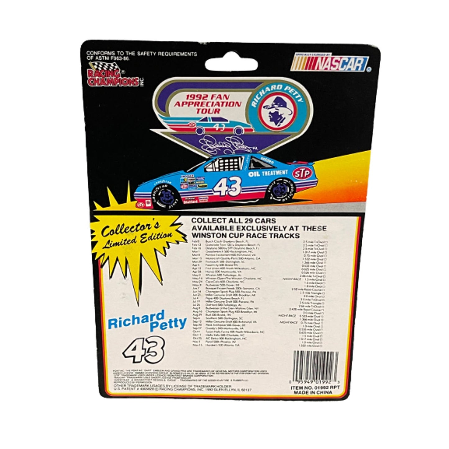 Richard Petty STP Fan Appreciation Tour Die-Cast NASCAR Car (1992)